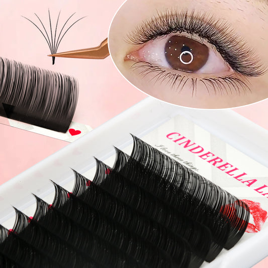 12 Lines classic eyelash soft silk fiber permanent curl fake individual lashes false mink D Curl 0.07 Thickness