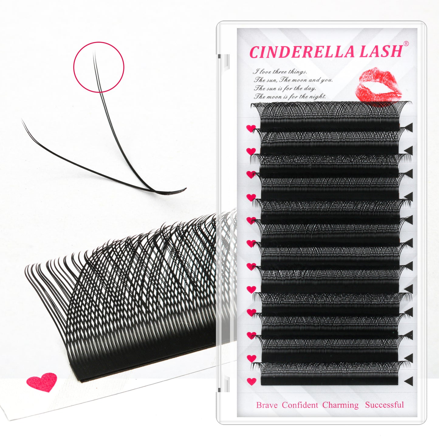 YY Shape Natural Eyelashes Extension Triple Tips Hand Made Premade Fans Soft Individual Lash 0.07 Thickness 8-15MM Mix Length