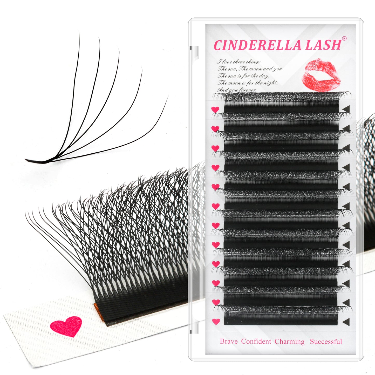 12 Rows 5D W Shape Eyelash Extension 0.07mm Premade Volume Fan Faux Mink Natural Lash Automatic Flowering Soft Light Individual Full Dense