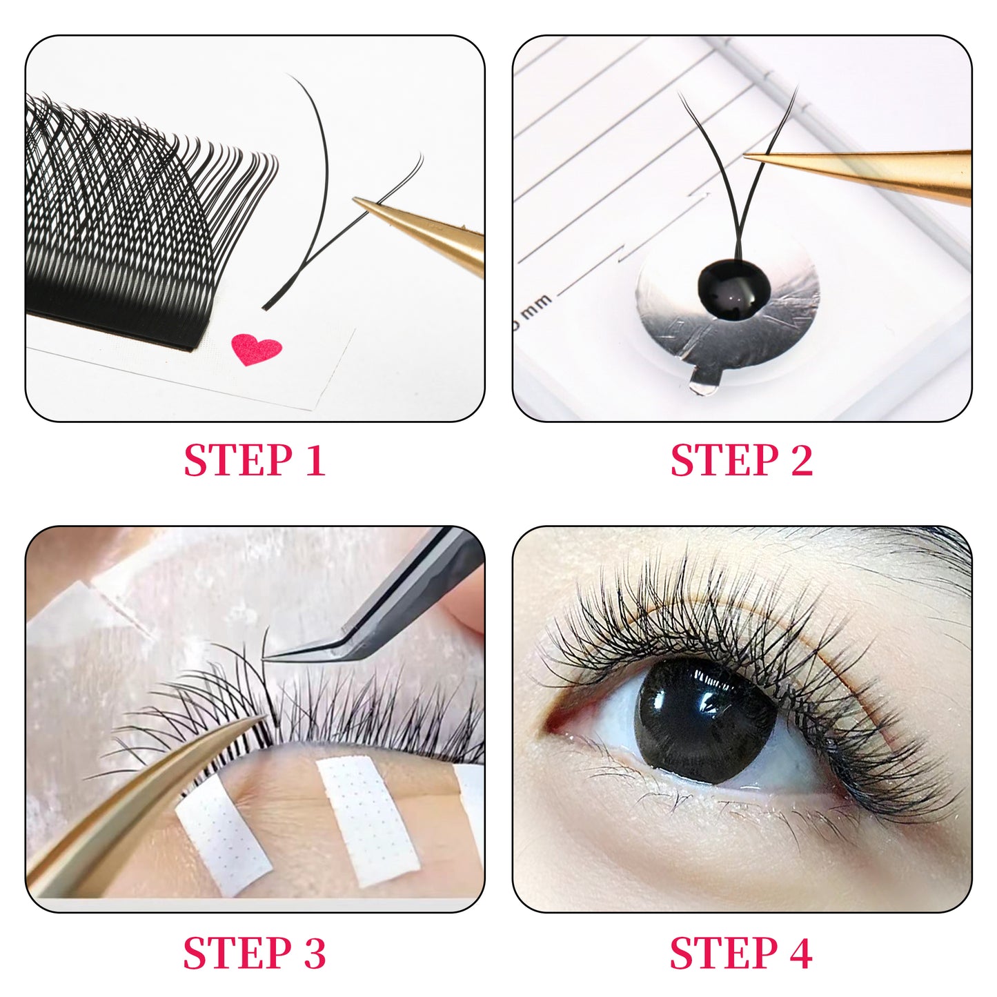 YY Shape Natural Eyelashes Extension Triple Tips Hand Made Premade Fans Soft Individual Lash 0.07 Thickness 8-15MM Mix Length